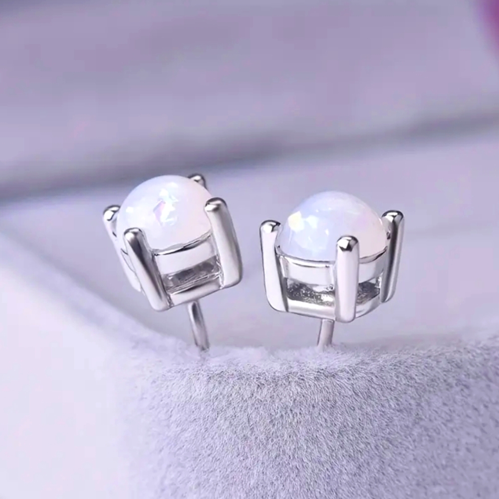 Opal-esque Simple Sterling Earrings
